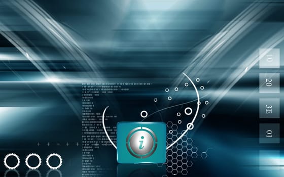 Digital illustration of Internet icon in colour background