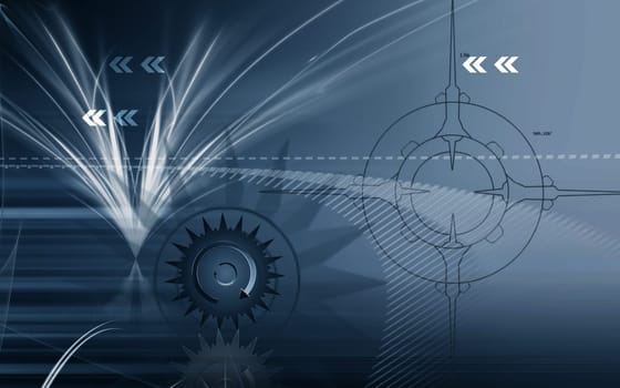 Digital Illustration of power sign in colour background