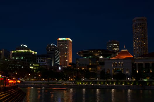 Singapore city night evening evening illuminated river river