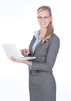 on the laptop