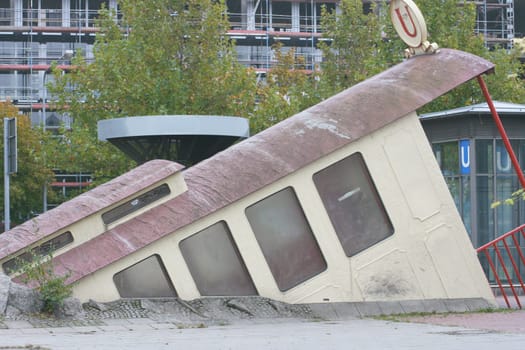 Entrance to a subway station in Frankfurt am Main,Germany