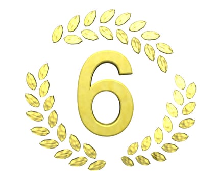 number with laurel wreath