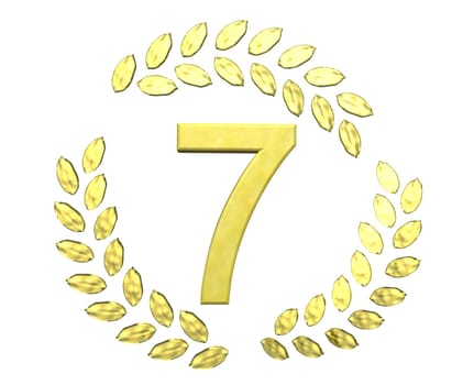 number with laurel wreath