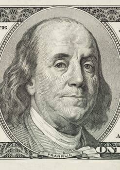 Close up view of pack dollar banknotes