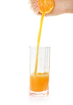 Fresh squeezed orange juice isolated on a white background