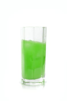 Fresh squeezed green lime juice isolated on a white background