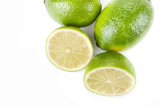 ripe lime isolated on a white background