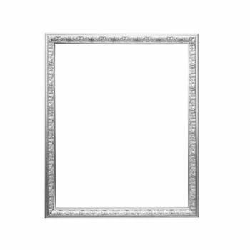 antique silver frame isolated on a white background