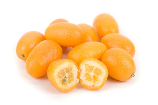 kumquat exotic citrus fruit isolated on a white