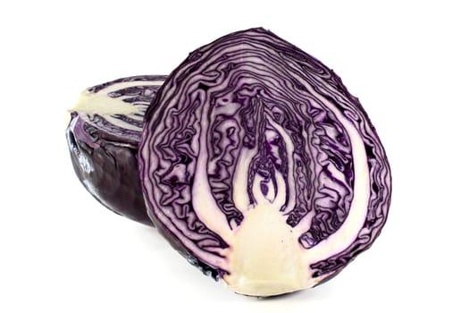 a fresh head of cabbage against a white background