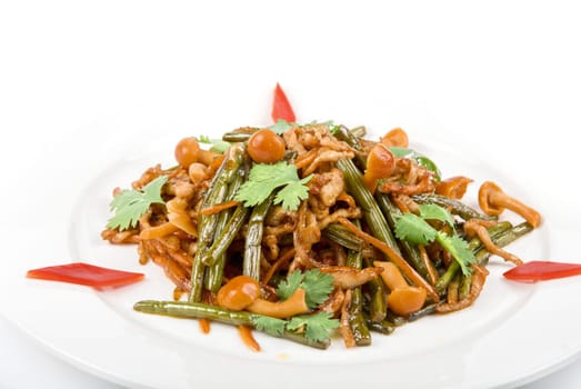 salad of mushrooms and vegetable close up