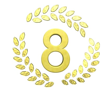 number with laurel wreath