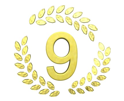 number with laurel wreath