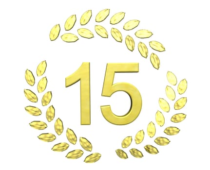 number with laurel wreath