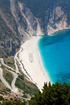 Myrtos beach on Greek island of Kefalonia