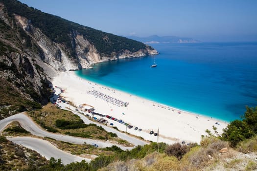 Myrtos beach on Greek island of Kefalonia