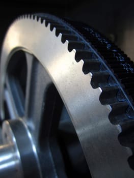 Part of gears with a toothed belt, industry equipment
