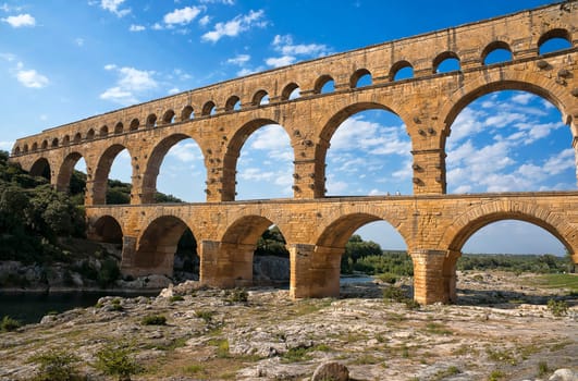 Pont du Gard cloudy