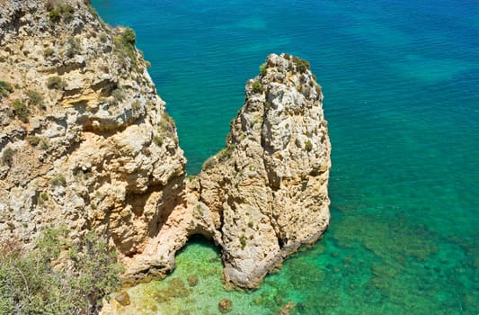 The rocks of Ponta da Piedade in southern Portugal