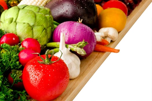 Image of various vegetables on a cutting board