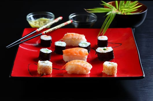 Japanese sushi food shot setting