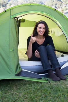 Woman camping