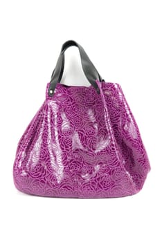 purple women bag isolated on white background