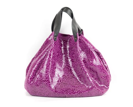 purple fashion women bag isolated on white background