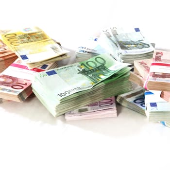 Banknotes - on a pile - stack - square - copy space