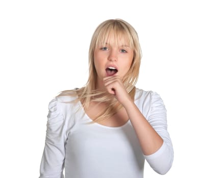 Young woman is tired
