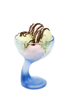 scoops of ice-cream isolated on a white background