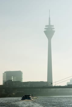 View of Düsseldorf's Rhine and Rhine Tower