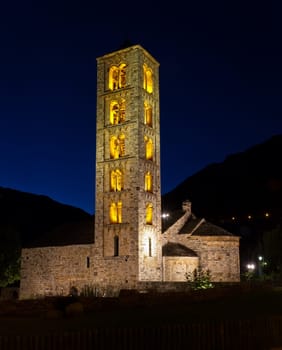 Romanesque church of Sant Climent de Taull, Catalonia, Spain. night