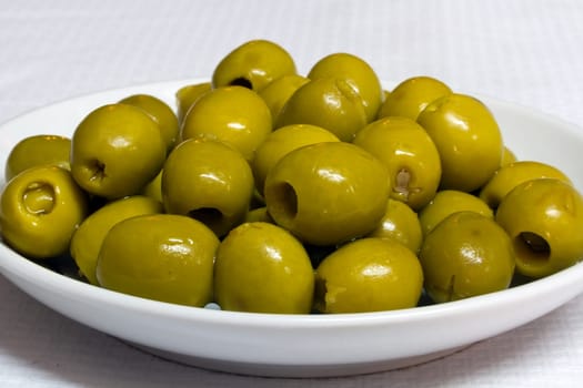 Olives stuffed with anchovies. Typical taste of Spain