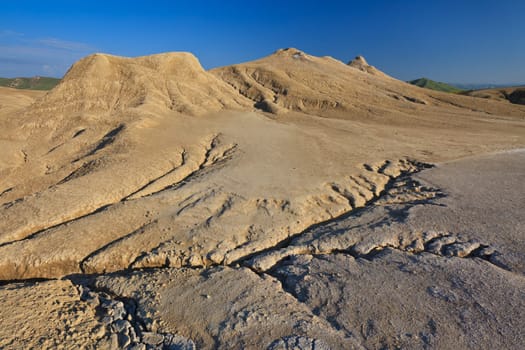 Strange landscape produced bu active mud volcanoes. Location: Buzau Romania