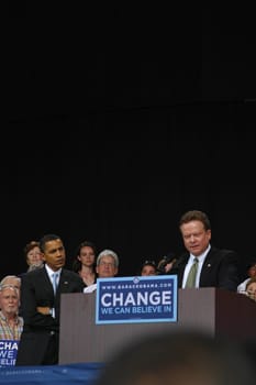 Barack Obama&#039 s at an election rally at Nissan Pavilion VA.