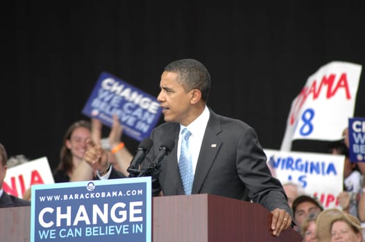 Barack Obama&#039 s at an election rally at Nissan Pavilion VA.