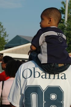 Barack Obama&#039 s at an election rally at Nissan Pavilion VA.