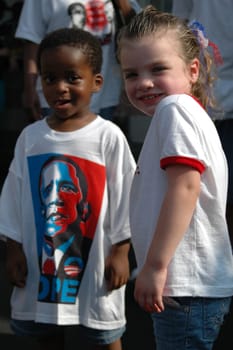 Barack Obama&#039 s at an election rally at Nissan Pavilion VA.