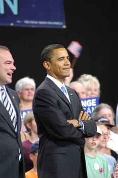 Barack Obama&#039 s at an election rally at Nissan Pavilion VA.