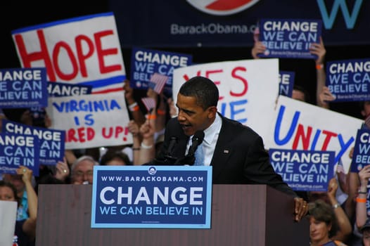 Barack Obama&#039 s at an election rally at Nissan Pavilion VA.