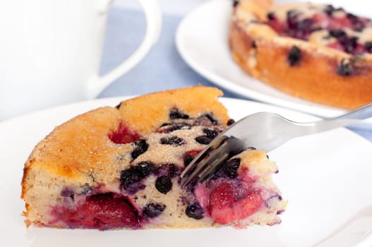 Dessert - Homemade Fruit Pie With Strawberries and Blueberries