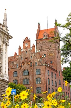 Old building made of bricks near the old Munich Botanical Garden