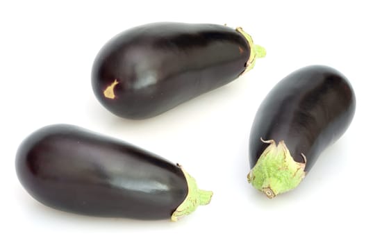 Eggplants - Aubergines On White Background