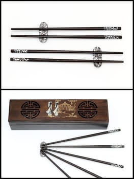 Details of Chopsticks isolated on white