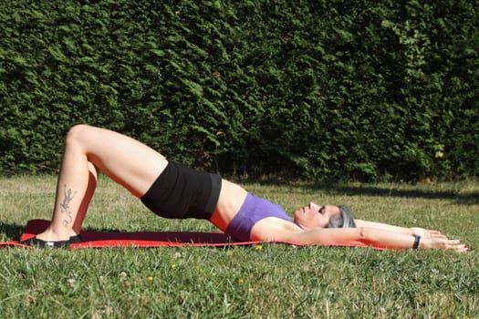 details of a session of stretching and pilates with a sexy girl