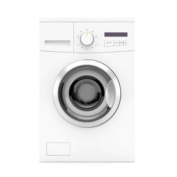 Front view of washing machine on white background. 3d image.