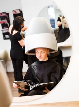Young girl waiting at the Beauty Spa