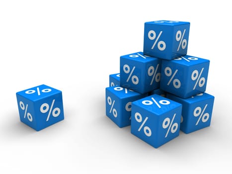 3d blue cube sale discount percent business
