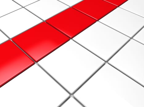 3d red white cube background area abstract
